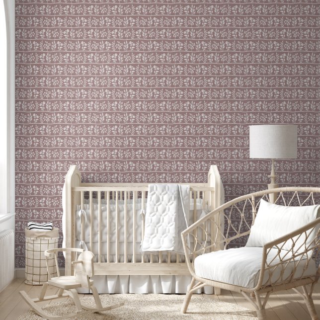 Botanic Rhapsody Cute Floral Silhouette Botanical Tapete (Kinder)
