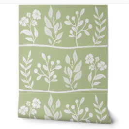 Botanic Rhapsody Cute Floral Silhouette Botanical Tapete