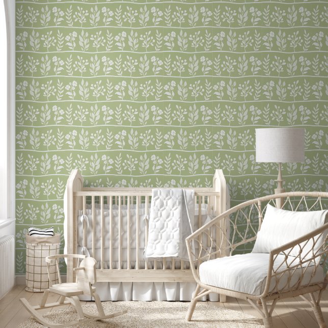 Botanic Rhapsody Cute Floral Silhouette Botanical Tapete (Kinder)