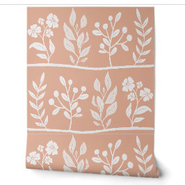 Botanic Rhapsody Cute Floral Silhouette Botanical Tapete