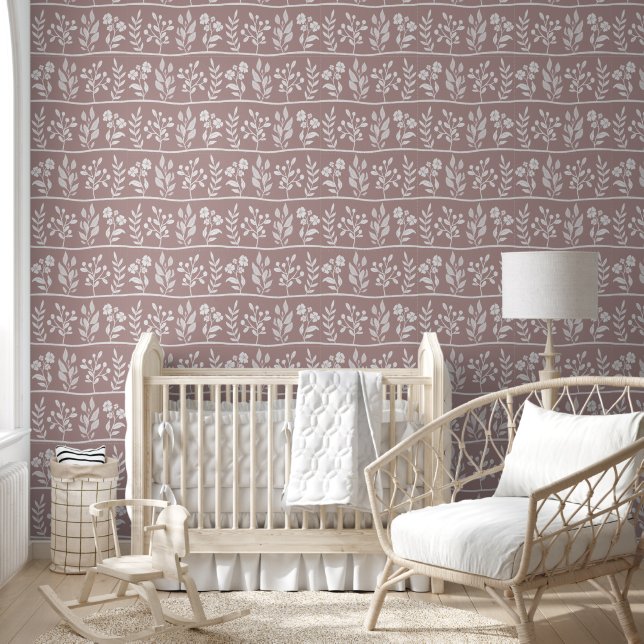 Botanic Rhapsody Cute Floral Silhouette Botanical Tapete (Kinder)