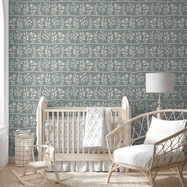 Botanic Rhapsody XL 4 Elfenbeinbeige Silhouetten Tapete (Kinder)