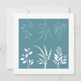 Botanic Serenade Spring Meadow Blue Floral Minimal Mitteilungskarte