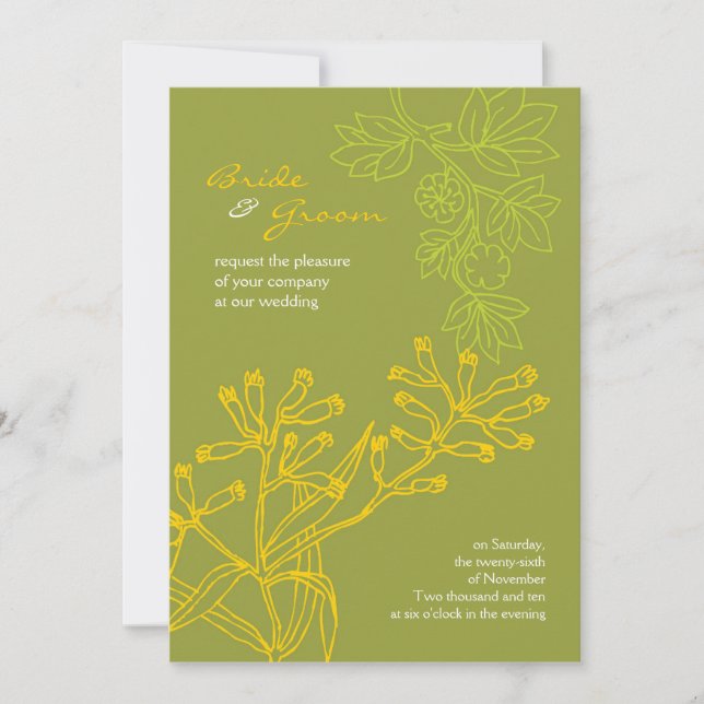 Botanica (Fern Green) Wedding Einladung (Vorderseite)