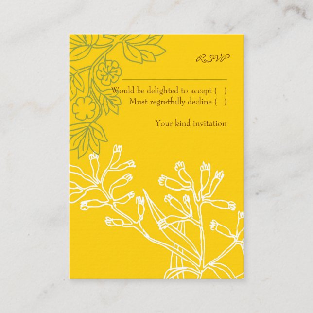 Botanica (Fern Green) Wedding RSVP Card Begleitkarte (Vorderseite)