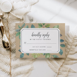 Botanica Kraft RSVP Card Karte