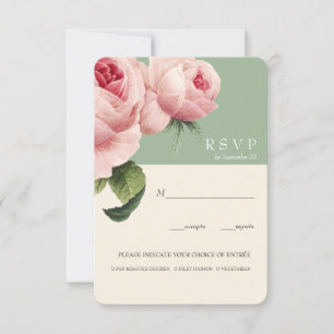 Botanica Sage Vintage Hochzeitsmahlzeit UAWG Opt Einladung
