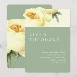 Botanica | Sage Yellow Vintage Wedding Einladung