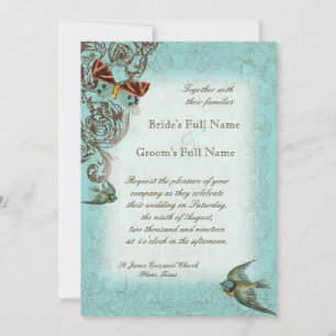 Botanica Wedding Invitation - Aqua Blue Einladung