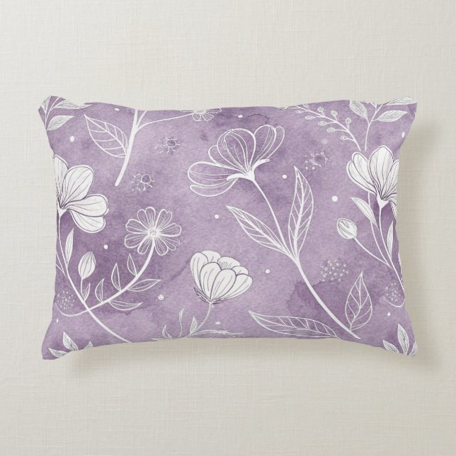 Botanical Accent Pillow in Dreamy Lavender Dekokissen (Vorderseite)