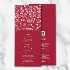 Botanical All In One Cranberry Wedding Invitations Einladung
