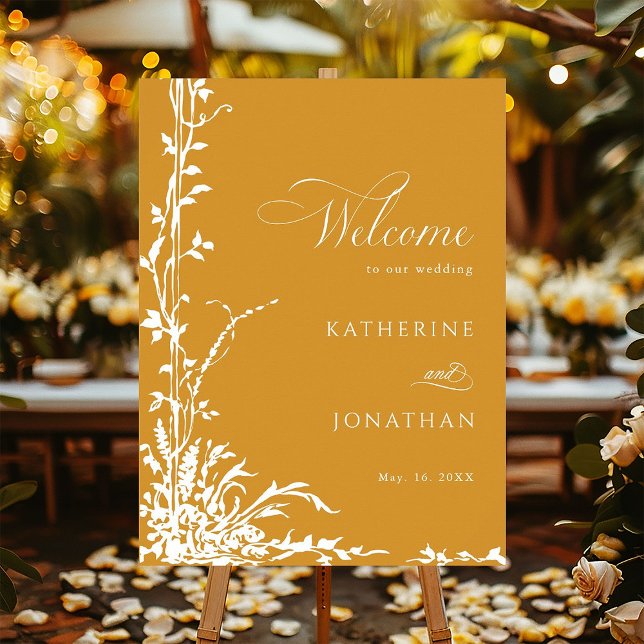 Botanical Arch Garden Amber Wedding Welcome Poster (Von Creator hochgeladen)
