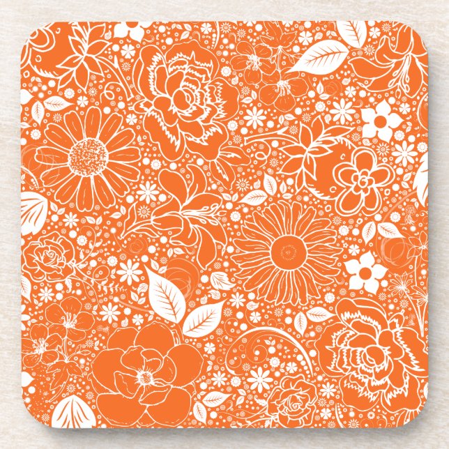 Botanical Beauties Orange COASTERS Untersetzer (Vorderseite)