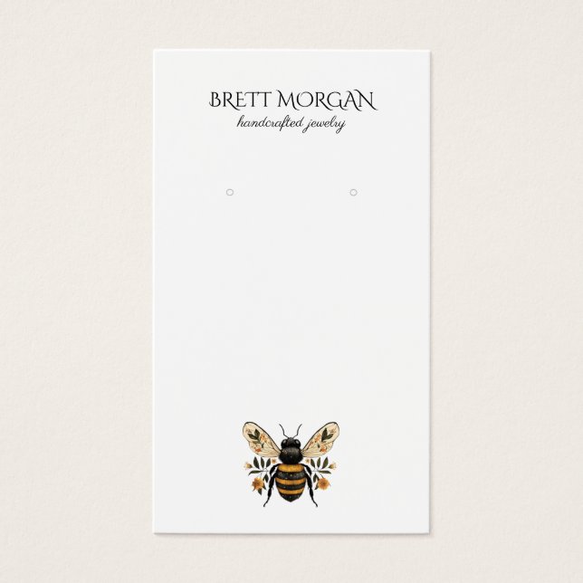Botanical  Bee Earring Jewelry Display Card (Vorderseite)