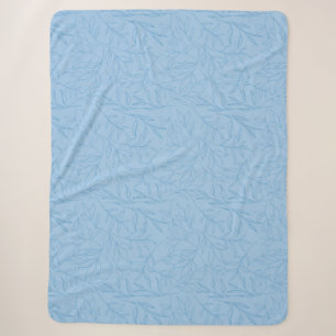 Botanical Bliss Minimalist Blue Sherpa Decke Sherpadecke