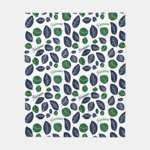 Botanical Blue & Green Baby Boy Fleecedecke