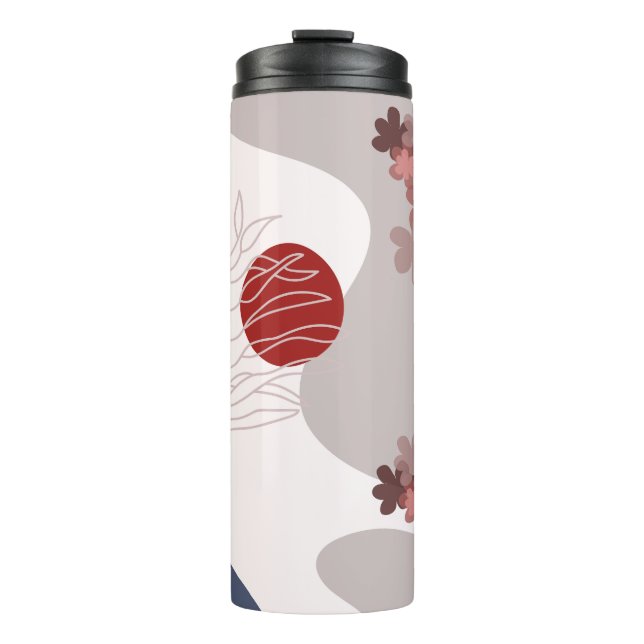Botanical Boho Blue Magenta Thermosbecher (Vorderseite)
