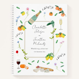 Botanical Boho Citrus Sommer Hochzeitsplaner Notizbuch