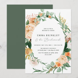 Botanical Boho Floral Bridesmaids Luncheon Brunch Einladung