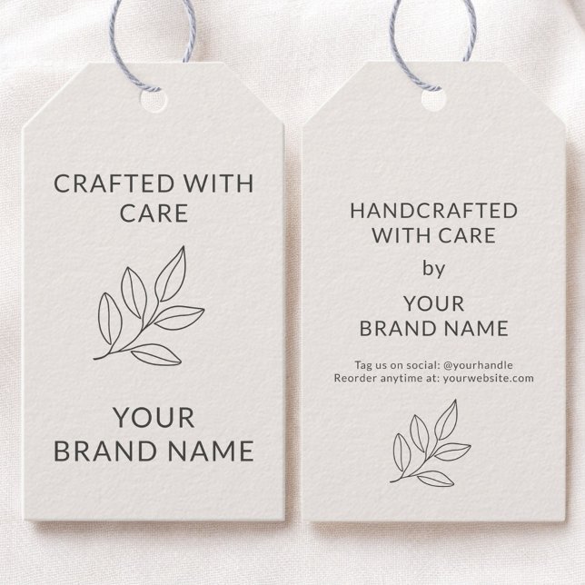 Botanical Branding Small Business Minimalist Hang  Geschenkanhänger (Von Creator hochgeladen)
