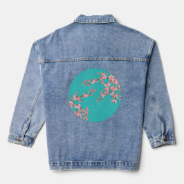 Botanical Cherry Blossom Denim Jacket Jeansjacke