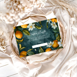 Botanical Citrus Garden Baby Shower Diapper Raffle Begleitkarte
