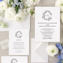 Botanical Crest Suite | Elegante Monogramm-Hochzei