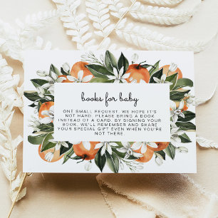 Botanical Cutie Oranges Bücher für Baby-Einschlag Einladung