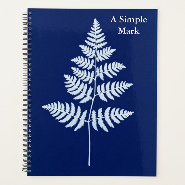 Botanical Cyanotype Art | Fern Silhouette Print Planer (Vorderseite)