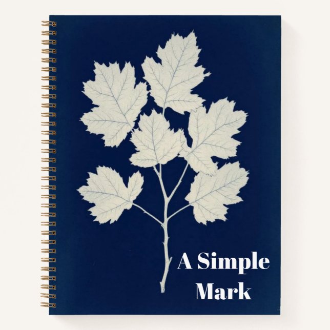 Botanical Cyanotype Art Notizbuch (Vorderseite)