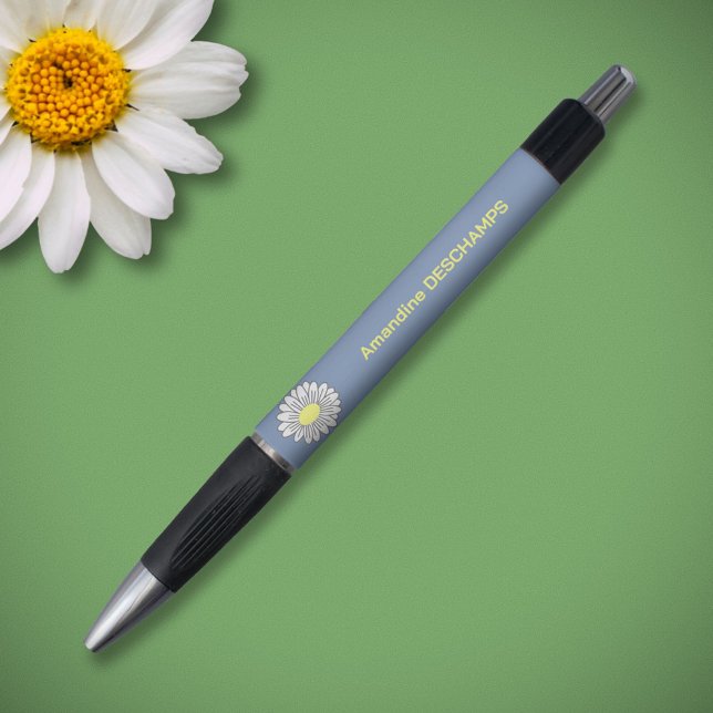 Botanical Daisy Blume Blue Kugelschreiber (Daisy Flower Blue Pen)