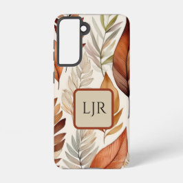 Botanical Earthy Brown and Sage Phone Case Samsung Galaxy Hülle