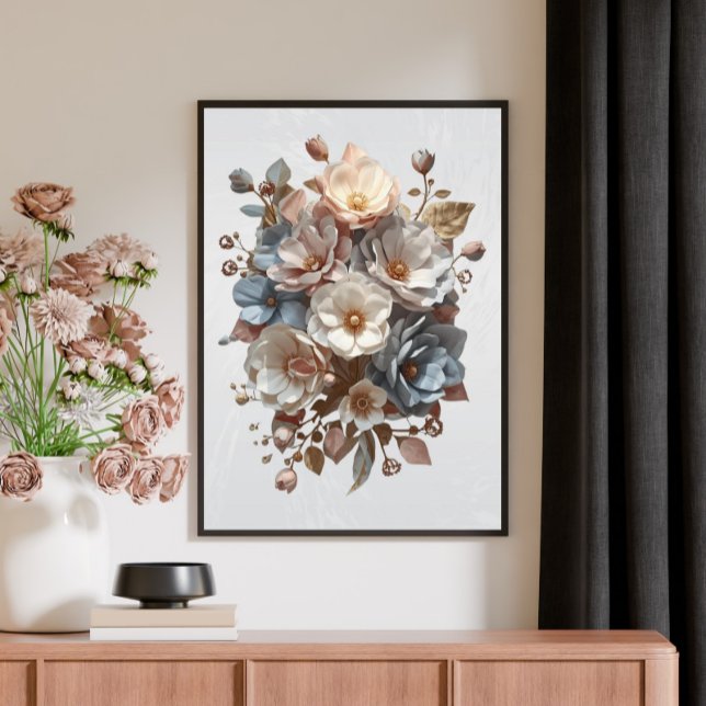 Botanical Elegant 3D Floral Art Leinwanddruck (Von Creator hochgeladen)