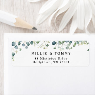 Botanical Eucalyptus Branch Return Address Label |