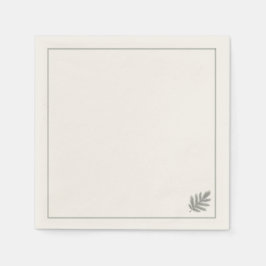 Botanical Evergreen Minimalist | Neutral Rustic  Serviette