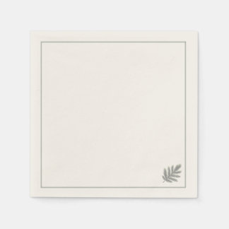 Botanical Evergreen Minimalist | Neutral Rustic Serviette