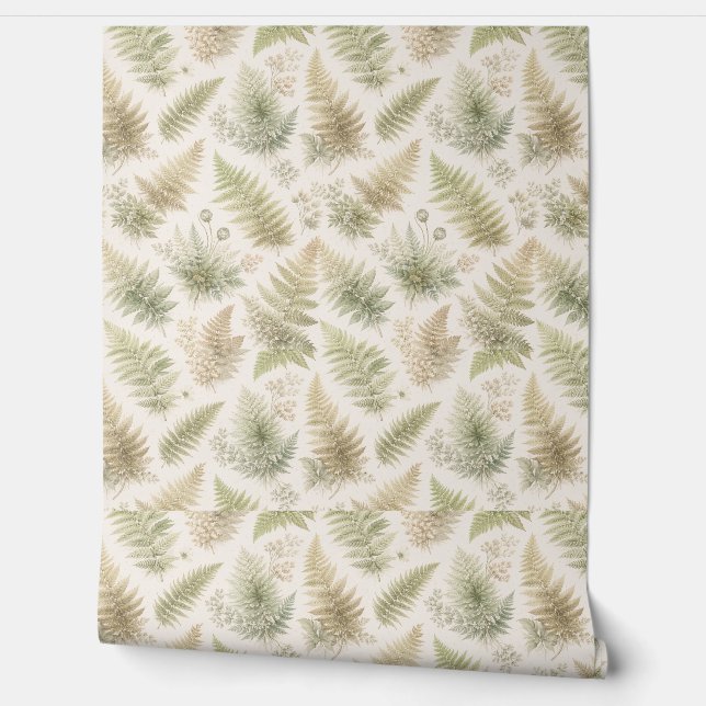 Botanical Fern Pattern Tapete (Abrollen)