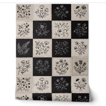 Botanical Floral Leather Look Patchwork Stitched