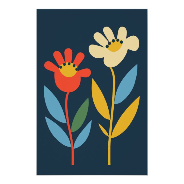 Botanical Flower Poster Floral Wall Art Nature Pos (Vorderseite)