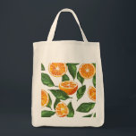 Botanical Fruit Orange Citrus Seamless Tragetasche<br><div class="desc">Juicy orange slices and fresh green leaves arranged in a lively botanical composition.</div>