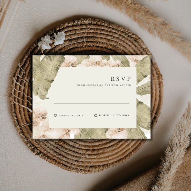 Botanical Garden Tropical Floral Wedding RSVP Karte (Von Creator hochgeladen)
