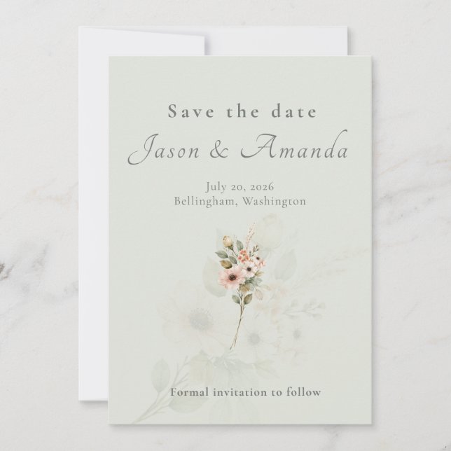 Botanical Garden Wedding Save the Date Invitation Einladung (Vorderseite)