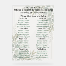 Botanical Garden Wedding Seating Chart Acrylschild