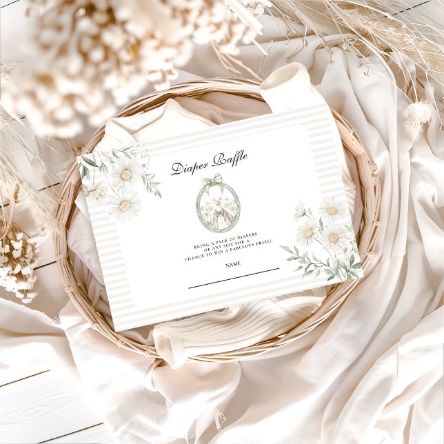 Botanical Gingham Silly Goose Diapper Raffle Begleitkarte (Von Creator hochgeladen)