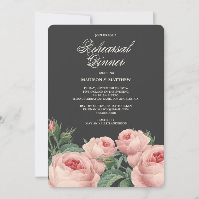 Botanical Glamour| Invitation au dîner de répétiti (Devant)