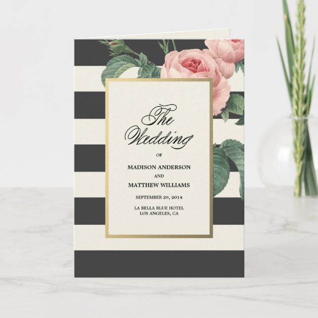Botanical Glamour | Programme de mariage (Devant)