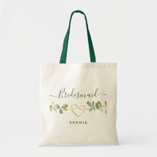 Botanical Gold Greenery Bridesmaid Tote Bag Tragetasche