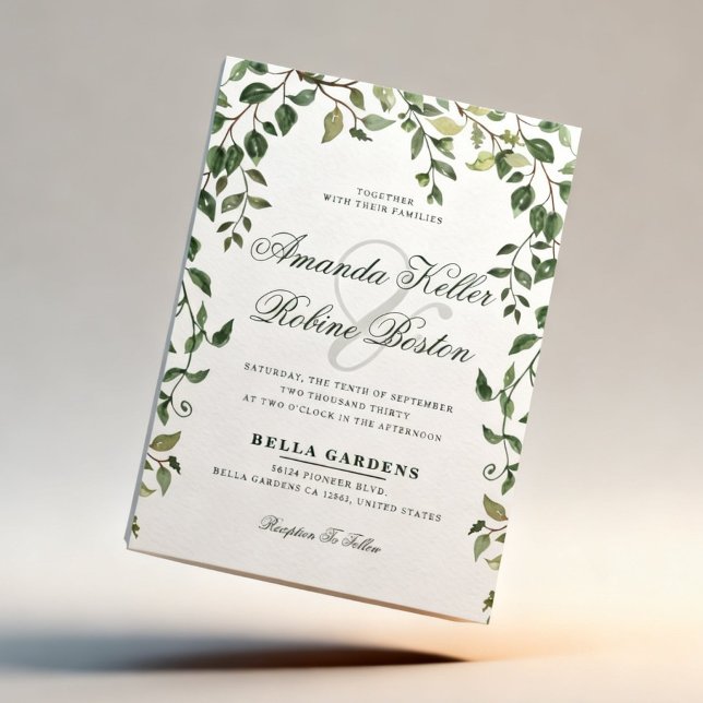 Botanical Greenery Wedding Invitation (Créateur téléchargé)