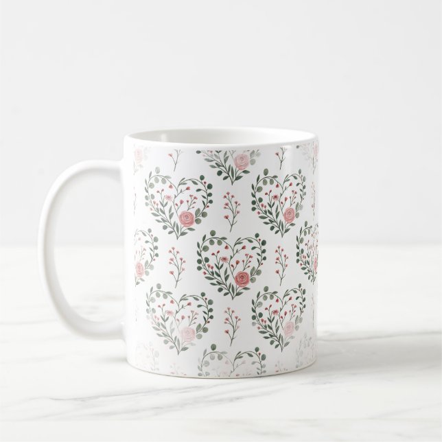 Botanical heart valentine kaffeetasse (Links)