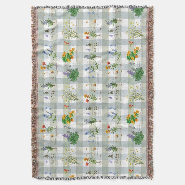 Botanical Herbal checkered Decke (Vorderseite Vertikal)